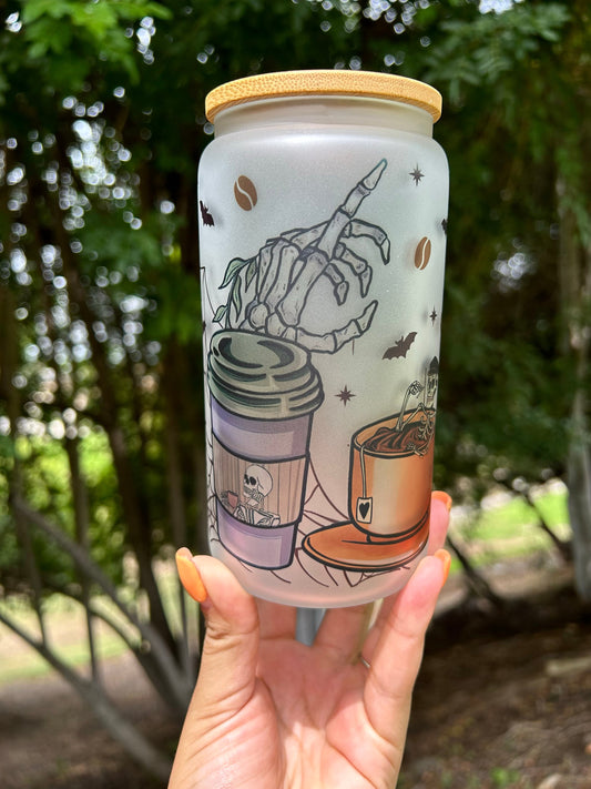 SKELETON COFFEE GLASS CUP