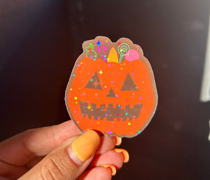 PUMPKIN HOLOGRAPHIC STICKER