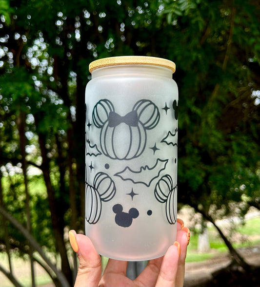 MICKEY EARS BATS GLASS CUP
