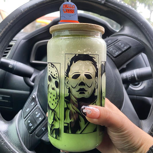 SCARY MOVIES GLASS CUP